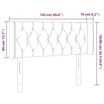 vidaXL Tăblie de pat cu LED, gri deschis, 103x16x78/88 cm, catifea