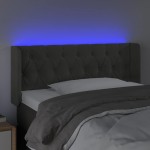 vidaXL Tăblie de pat cu LED, gri închis, 103x16x78/88 cm, catifea vidaXL Tăblie de pat cu LED, gri închis, 103x16x78/88 cm, catifea