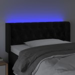 vidaXL Tăblie de pat cu LED, negru, 103x16x78/88 cm, catifea vidaXL Tăblie de pat cu LED, negru, 103x16x78/88 cm, catifea