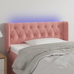 vidaXL Tăblie de pat cu LED, roz, 103x16x78/88 cm, catifea vidaXL Tăblie de pat cu LED, roz, 103x16x78/88 cm, catifea