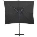 vidaXL Umbrelă în consolă cu înveliș dublu, antracit, 250x250 cm vidaXL Umbrelă în consolă cu înveliș dublu, antracit, 250x250 cm