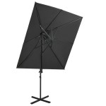 vidaXL Umbrelă în consolă cu înveliș dublu, antracit, 250x250 cm vidaXL Umbrelă în consolă cu înveliș dublu, antracit, 250x250 cm