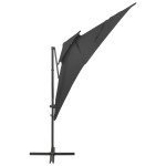 vidaXL Umbrelă în consolă cu înveliș dublu, antracit, 250x250 cm vidaXL Umbrelă în consolă cu înveliș dublu, antracit, 250x250 cm