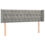 vidaXL Tăblie de pat cu LED, gri deschis, 147x16x78/88 cm, catifea