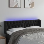 vidaXL Tăblie de pat cu LED, negru, 147x16x78/88 cm, catifea vidaXL Tăblie de pat cu LED, negru, 147x16x78/88 cm, catifea