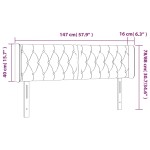 vidaXL Tăblie de pat cu LED, albastru închis, 147x16x78/88 cm, catifea