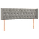vidaXL Tăblie de pat cu LED, gri deschis, 163x16x78/88 cm, catifea