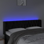vidaXL Tăblie de pat cu LED, negru, 163x16x78/88 cm, catifea vidaXL Tăblie de pat cu LED, negru, 163x16x78/88 cm, catifea