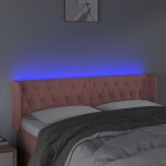 vidaXL Tăblie de pat cu LED, roz, 163x16x78/88 cm, catifea
