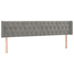 vidaXL Tăblie de pat cu LED, gri deschis, 183x16x78/88 cm, catifea