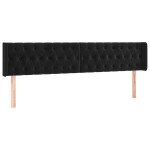 vidaXL Tăblie de pat cu LED, negru, 183x16x78/88 cm, catifea