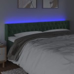 vidaXL Tăblie de pat cu LED, verde închis, 183x16x78/88 cm, catifea vidaXL Tăblie de pat cu LED, verde închis, 183x16x78/88 cm, catifea
