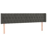 vidaXL Tăblie de pat cu LED, gri închis, 203x16x78/88 cm, catifea vidaXL Tăblie de pat cu LED, gri închis, 203x16x78/88 cm, catifea