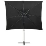 vidaXL Umbrelă în consolă cu înveliș dublu, negru, 250x250 cm vidaXL Umbrelă în consolă cu înveliș dublu, negru, 250x250 cm