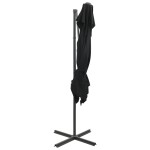 vidaXL Umbrelă în consolă cu înveliș dublu, negru, 250x250 cm vidaXL Umbrelă în consolă cu înveliș dublu, negru, 250x250 cm