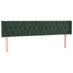 vidaXL Tăblie de pat cu LED, verde închis, 203x16x78/88 cm, catifea vidaXL Tăblie de pat cu LED, verde închis, 203x16x78/88 cm, catifea