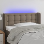 vidaXL Tăblie de pat cu LED, gri taupe, 83x16x78/88 cm, textil vidaXL Tăblie de pat cu LED, gri taupe, 83x16x78/88 cm, textil
