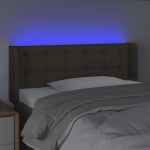 vidaXL Tăblie de pat cu LED, gri taupe, 83x16x78/88 cm, textil vidaXL Tăblie de pat cu LED, gri taupe, 83x16x78/88 cm, textil