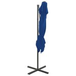 vidaXL Umbrelă în consolă cu înveliș dublu, albastru azuriu 250x250 cm vidaXL Umbrelă în consolă cu înveliș dublu, albastru azuriu 250x250 cm