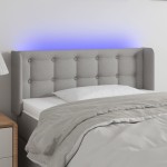 vidaXL Tăblie de pat cu LED, gri deschis, 93x16x78/88 cm, textil vidaXL Tăblie de pat cu LED, gri deschis, 93x16x78/88 cm, textil