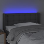 vidaXL Tăblie de pat cu LED, gri închis, 93x16x78/88 cm, textil vidaXL Tăblie de pat cu LED, gri închis, 93x16x78/88 cm, textil
