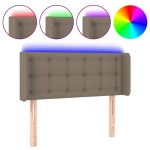 vidaXL Tăblie de pat cu LED, gri taupe, 93x16x78/88 cm, textil vidaXL Tăblie de pat cu LED, gri taupe, 93x16x78/88 cm, textil