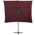 vidaXL Umbrelă în consolă cu înveliș dublu, roșu bordo, 250x250 cm vidaXL Umbrelă în consolă cu înveliș dublu, roșu bordo, 250x250 cm
