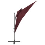 vidaXL Umbrelă în consolă cu înveliș dublu, roșu bordo, 250x250 cm vidaXL Umbrelă în consolă cu înveliș dublu, roșu bordo, 250x250 cm
