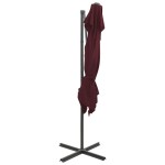 vidaXL Umbrelă în consolă cu înveliș dublu, roșu bordo, 250x250 cm vidaXL Umbrelă în consolă cu înveliș dublu, roșu bordo, 250x250 cm