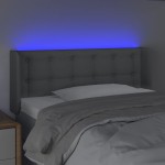 vidaXL Tăblie de pat cu LED, gri deschis, 103x16x78/88 cm, textil