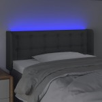 vidaXL Tăblie de pat cu LED, gri închis, 103x16x78/88 cm, textil vidaXL Tăblie de pat cu LED, gri închis, 103x16x78/88 cm, textil