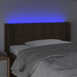 vidaXL Tăblie de pat cu LED, maro închis, 103x16x78/88 cm, textil vidaXL Tăblie de pat cu LED, maro închis, 103x16x78/88 cm, textil