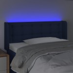 vidaXL Tăblie de pat cu LED, albastru, 103x16x78/88 cm, textil vidaXL Tăblie de pat cu LED, albastru, 103x16x78/88 cm, textil