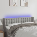 vidaXL Tăblie de pat cu LED, gri deschis, 147x16x78/88 cm, textil vidaXL Tăblie de pat cu LED, gri deschis, 147x16x78/88 cm, textil