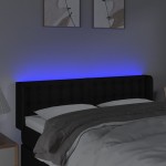 vidaXL Tăblie de pat cu LED, negru, 147x16x78/88 cm, textil vidaXL Tăblie de pat cu LED, negru, 147x16x78/88 cm, textil