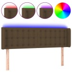 vidaXL Tăblie de pat cu LED, maro închis, 147x16x78/88 cm, textil vidaXL Tăblie de pat cu LED, maro închis, 147x16x78/88 cm, textil