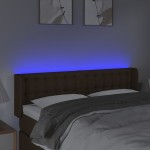 vidaXL Tăblie de pat cu LED, maro închis, 147x16x78/88 cm, textil vidaXL Tăblie de pat cu LED, maro închis, 147x16x78/88 cm, textil