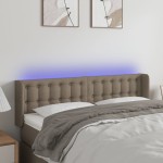 vidaXL Tăblie de pat cu LED, gri taupe, 147x16x78/88 cm, textil vidaXL Tăblie de pat cu LED, gri taupe, 147x16x78/88 cm, textil