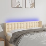 vidaXL Tăblie de pat cu LED, crem, 147x16x78/88 cm, textil vidaXL Tăblie de pat cu LED, crem, 147x16x78/88 cm, textil