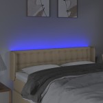 vidaXL Tăblie de pat cu LED, crem, 147x16x78/88 cm, textil vidaXL Tăblie de pat cu LED, crem, 147x16x78/88 cm, textil