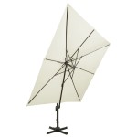 vidaXL Umbrelă în consolă cu înveliș dublu, nisipiu, 300x300 cm vidaXL Umbrelă în consolă cu înveliș dublu, nisipiu, 300x300 cm