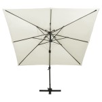 vidaXL Umbrelă în consolă cu înveliș dublu, nisipiu, 300x300 cm vidaXL Umbrelă în consolă cu înveliș dublu, nisipiu, 300x300 cm