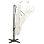 vidaXL Umbrelă în consolă cu înveliș dublu, nisipiu, 300x300 cm vidaXL Umbrelă în consolă cu înveliș dublu, nisipiu, 300x300 cm