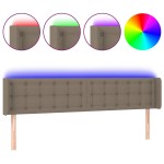 vidaXL Tăblie de pat cu LED, gri taupe, 203x16x78/88 cm, textil vidaXL Tăblie de pat cu LED, gri taupe, 203x16x78/88 cm, textil