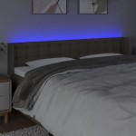 vidaXL Tăblie de pat cu LED, gri taupe, 203x16x78/88 cm, textil vidaXL Tăblie de pat cu LED, gri taupe, 203x16x78/88 cm, textil