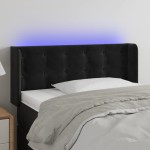 vidaXL Tăblie de pat cu LED, negru, 93x16x78/88 cm, catifea vidaXL Tăblie de pat cu LED, negru, 93x16x78/88 cm, catifea