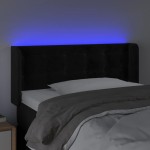 vidaXL Tăblie de pat cu LED, negru, 93x16x78/88 cm, catifea vidaXL Tăblie de pat cu LED, negru, 93x16x78/88 cm, catifea