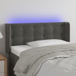 vidaXL Tăblie de pat cu LED, gri închis, 103x16x78/88 cm, catifea vidaXL Tăblie de pat cu LED, gri închis, 103x16x78/88 cm, catifea
