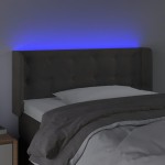 vidaXL Tăblie de pat cu LED, gri închis, 103x16x78/88 cm, catifea vidaXL Tăblie de pat cu LED, gri închis, 103x16x78/88 cm, catifea