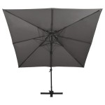vidaXL Umbrelă în consolă cu înveliș dublu, antracit, 300x300 cm vidaXL Umbrelă în consolă cu înveliș dublu, antracit, 300x300 cm